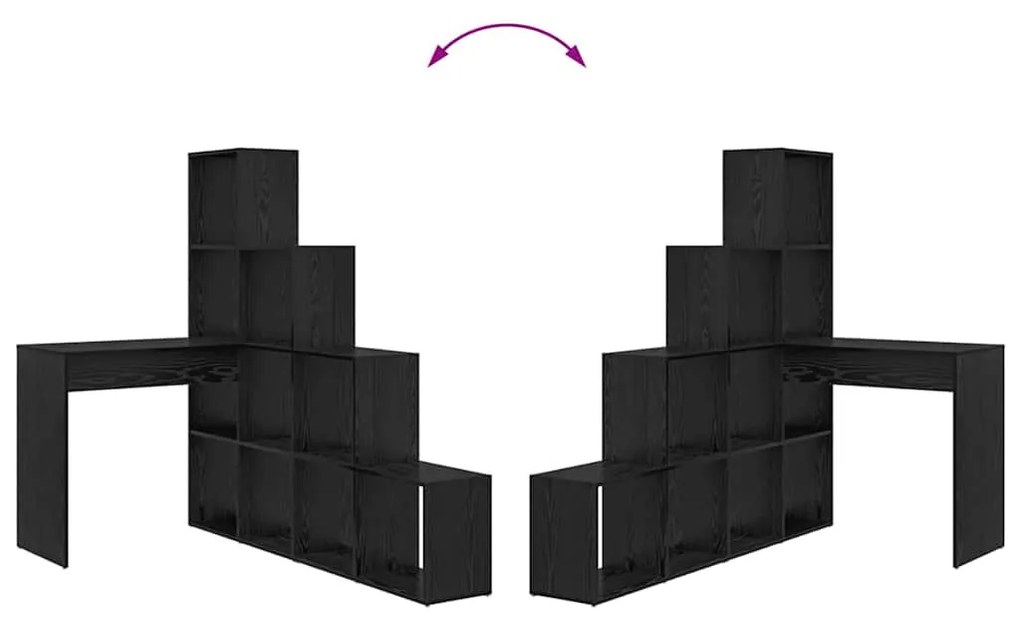 Sarokíróasztal Musta tammi 101,5 x 149,5 x 149,5 cm Faanyag