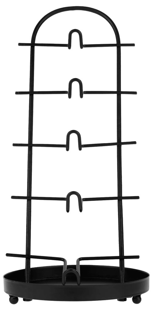 Szemüvegtartó állvány, fekete, fém, GRASO