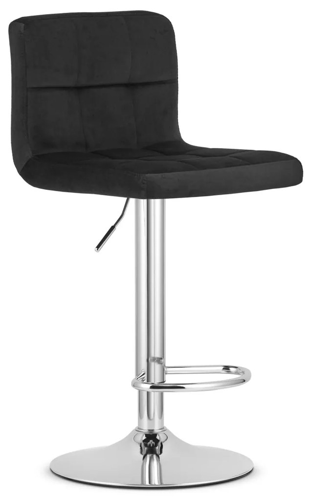 Bárszék Prot - fekete bársony/ króm