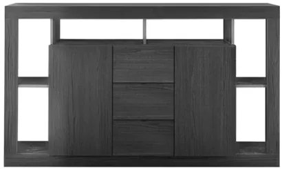 RIMINI komód, kétajtós, háromfiókos – fekete kőris