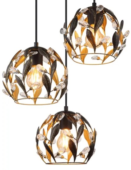 Globo 15759-3HR - Csillár zsinóron MIKA 3xE27/40W/230V átm. 41 cm