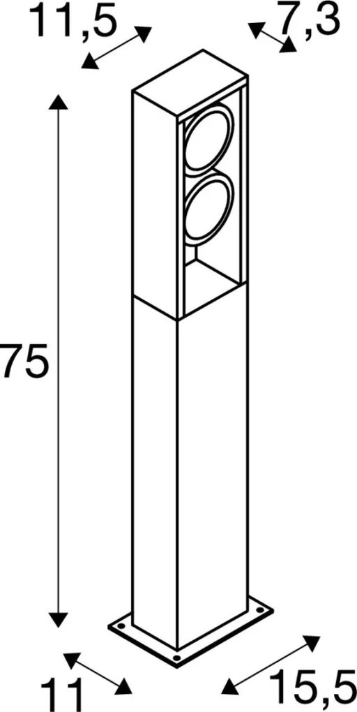 SLV 1004751 ESKINA Modern Kültéri Állólámpa Antracit LED IP65