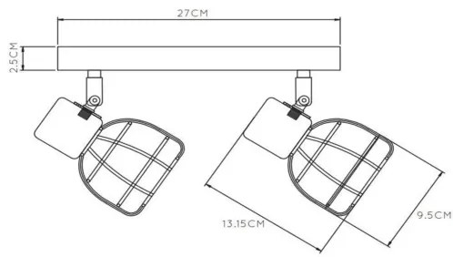 Lucide 00929/02/30 - Spotlámpa FILOX 2xE14/40W/230V