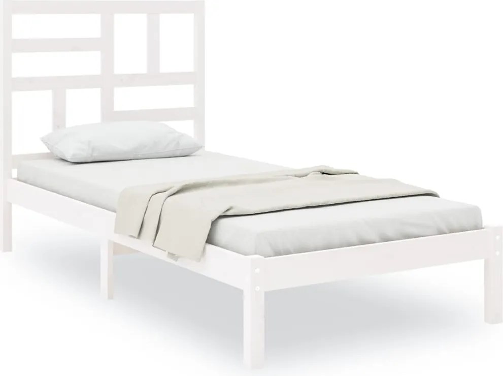 vidaXL Small Single fehér tömör fa ágykeret 75 x 190 cm