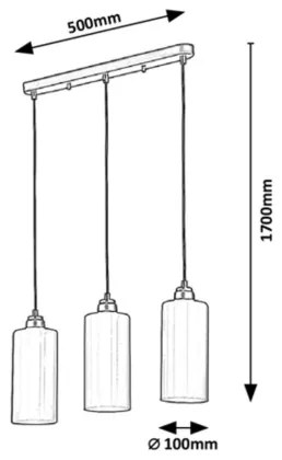 Rabalux - Csillár zsinóron 3xE27/40W/230V