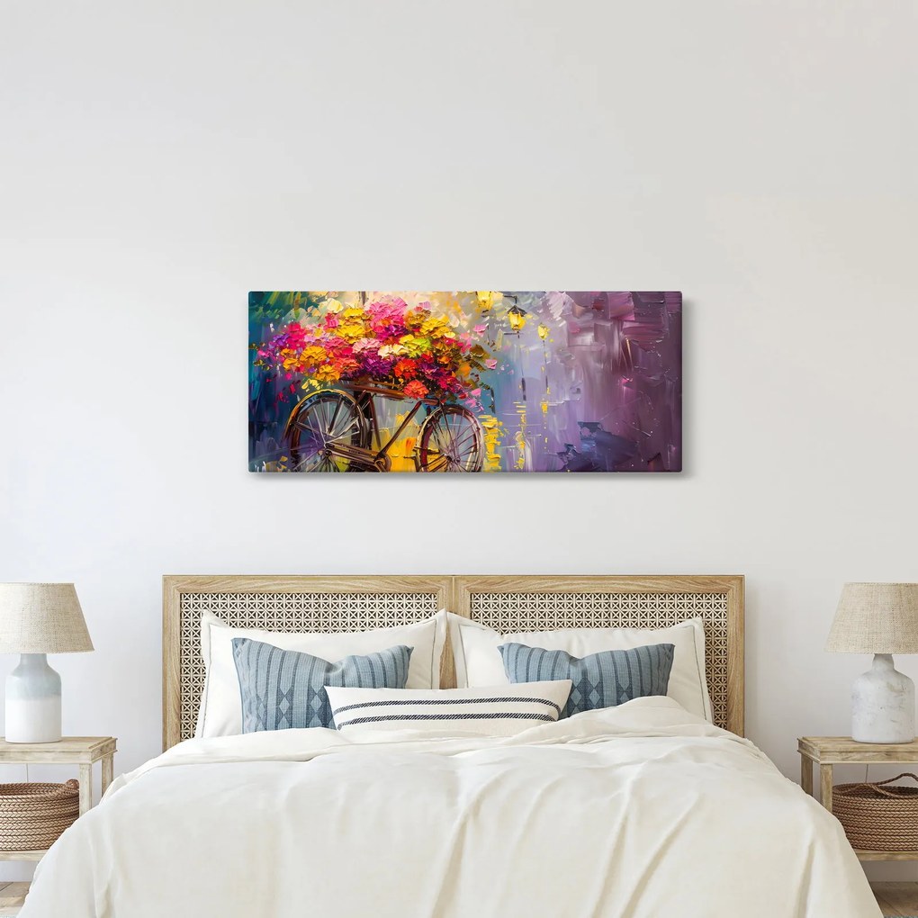Kép - Kerék virágokkal (120x50 cm)