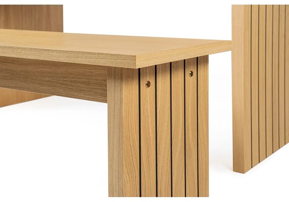 Étkezőasztal tölgyfa dekoros asztallappal 90x160 cm Stripe – Woodman