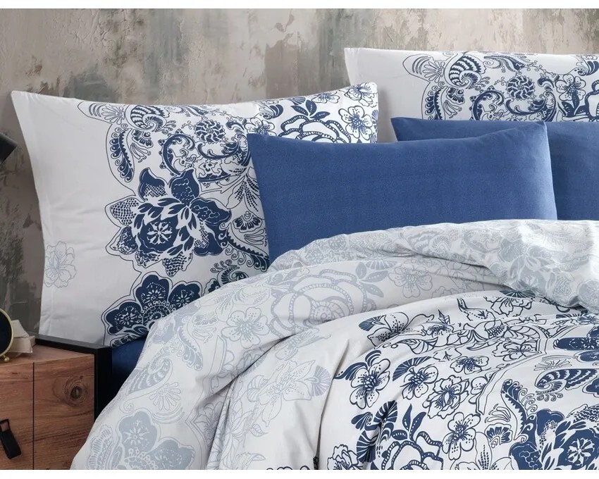 BedTex Pamut ágynemét Armina kék, 220 x 200 cm, 2db 70 x 90 cm, 220 x 200 cm, 2 db 70 x 90 cm