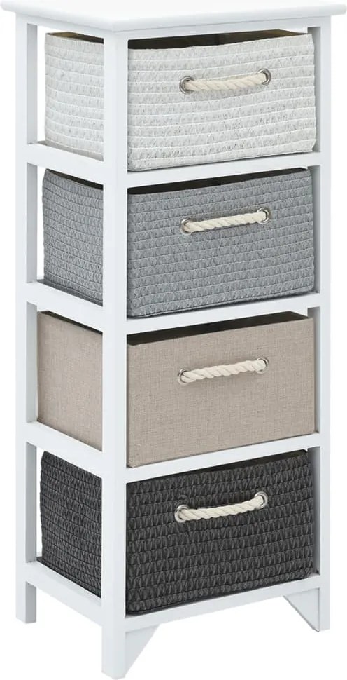 vidaXL 4 fiókos fa tárolószekrény