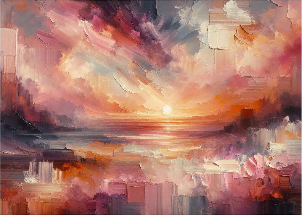 Üveg kép - Festett alkonyat (70x50 cm)