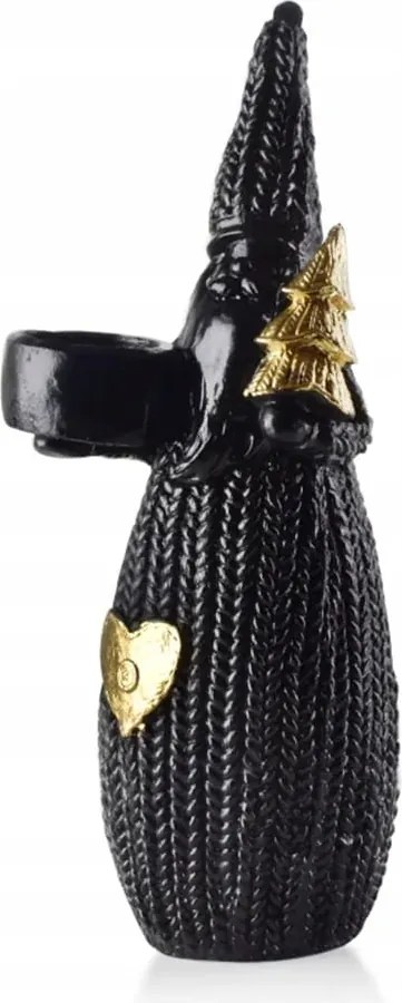 Dekorációs figura tea light Fekete Mikulás Karácsony