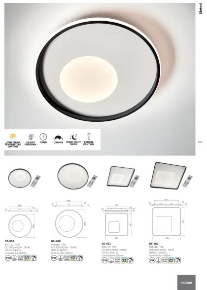 Redo 05-959-LED Dimmelhető mennyezeti lámpa SINTESI LED/45W/230V 3000-6000K + távirányító