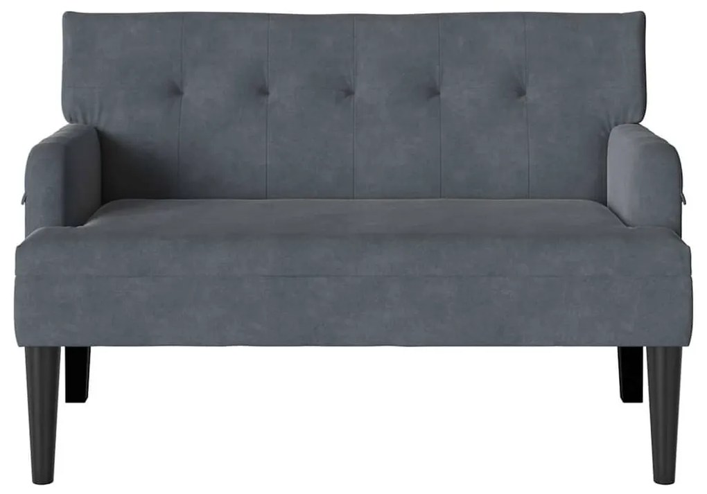 Chesterfield Pad Sötétszürke 112 x 65,5 x 75 cm Bársony