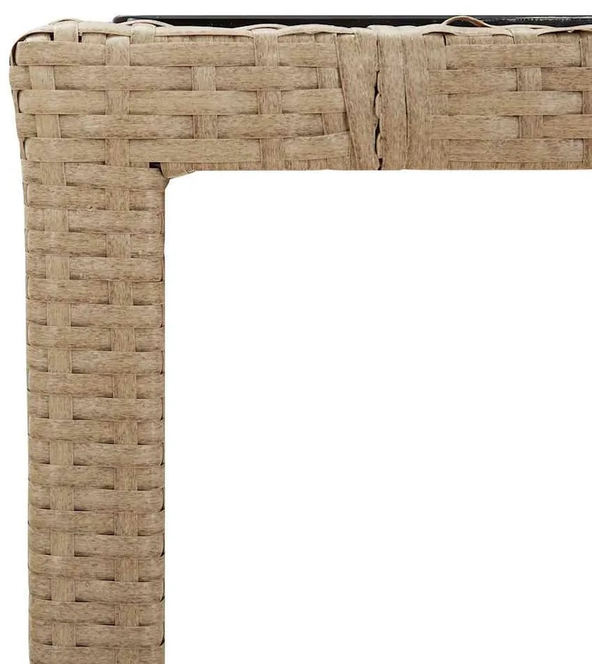 3 részes barna polyrattan kerti bisztrógarnitúra párnákkal
