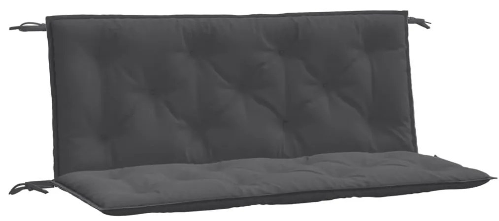 2 db melange antracitszürke szövet kerti padpárna 120x50x7 cm