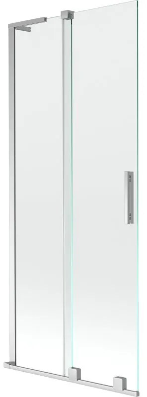 Mexen Velar L, 2 szárnyas eltolható kádparaván 85 x 150 cm, 8mm átlátszó üveg, króm profil, 896-085-003-01-01