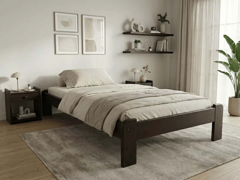 ADA ágy 90x200 cm, diófa Ágyrács: Ágyrács nélkül, Matrac: Coco Maxi 20 cm matrac