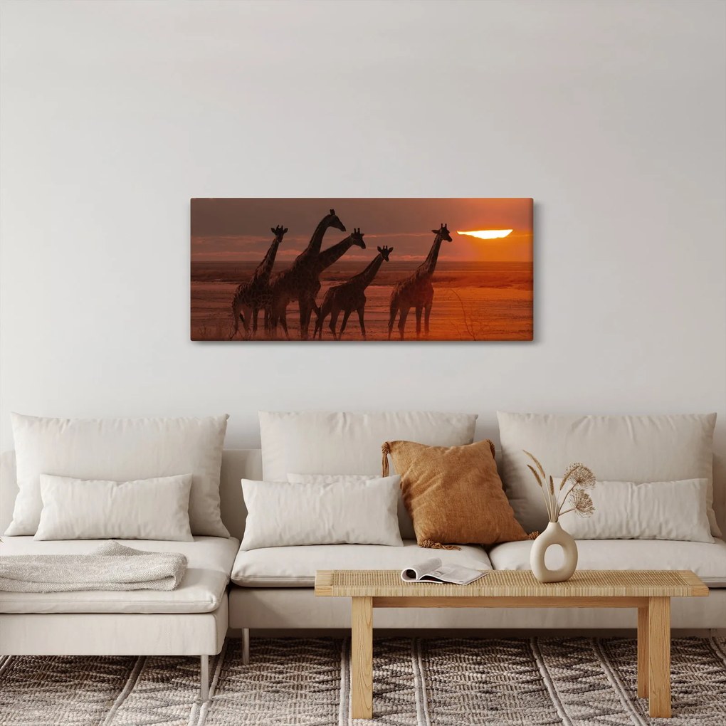 Kép - Zsiráfok az afrikai szavannán (120x50 cm)