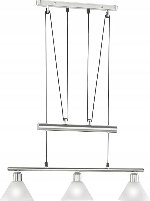 Ezüstszínű függőlámpa üveg búrával Stamina – Trio