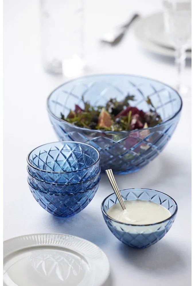 Kék üveg tálka szett 4 db-os 325 ml Sorrento – Lyngby Glas