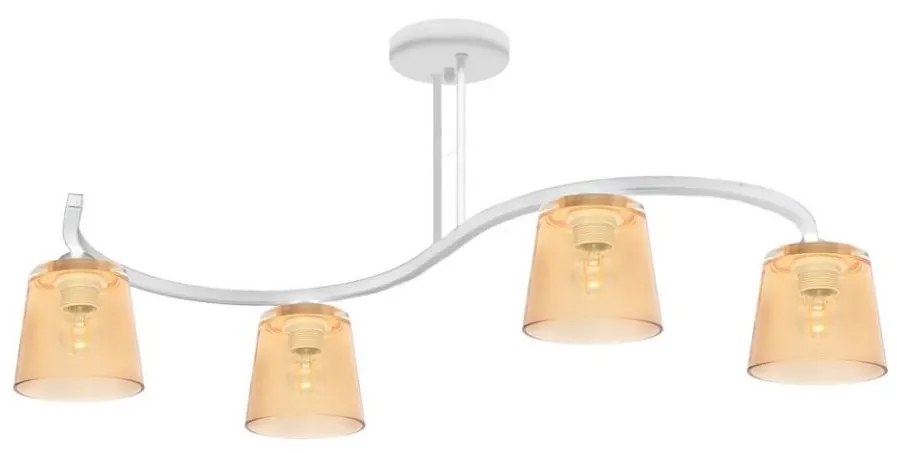 Csillár LUCEA 4xE27/15W/230V fehér/narancssárga