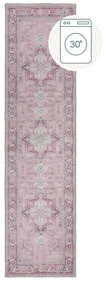 Világospiros mosható futószőnyeg újrahasznosított szálkeverékből 60x230 cm Windsor – Flair Rugs