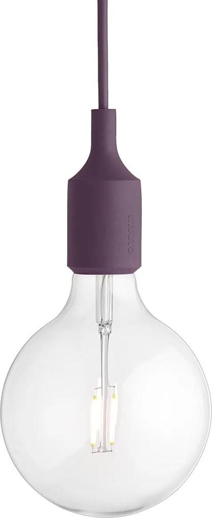 Muuto E27 Függő lámpa Led izzó burgundi