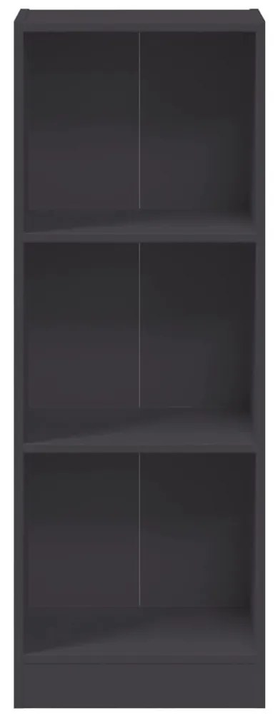 3 szintes szürke szerelt fa könyvszekrény 40 x 24 x 109 cm