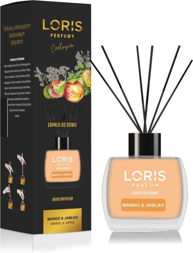 Loris Mango Apple Illatdiffúzor, illatpálcikákkal, 120ml.