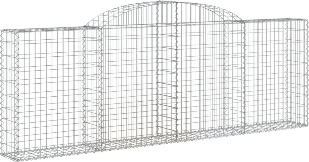 vidaXL íves horganyzott vas gabion kosár 300 x 30 x 100/120 cm