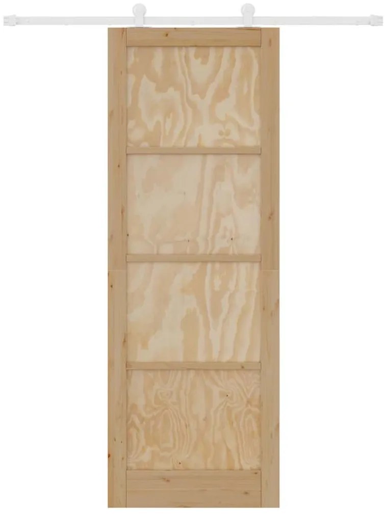 Tolóajtó Szett Természetes és fehér 83 x 232 cm
