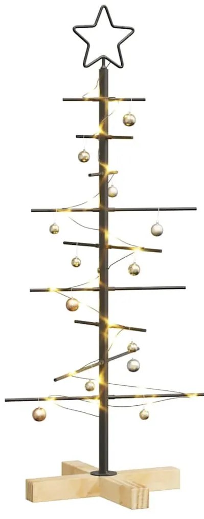 Fém karácsonyfa állvánnyal Fekete 90 cm Porszórt Acél