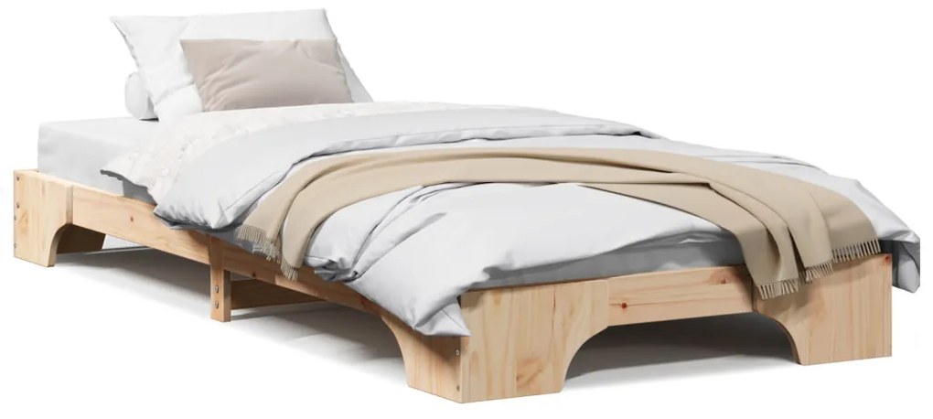 Ágykeret Természetes Tömör fenyőfa 90 x 190 cm Ergonomikus