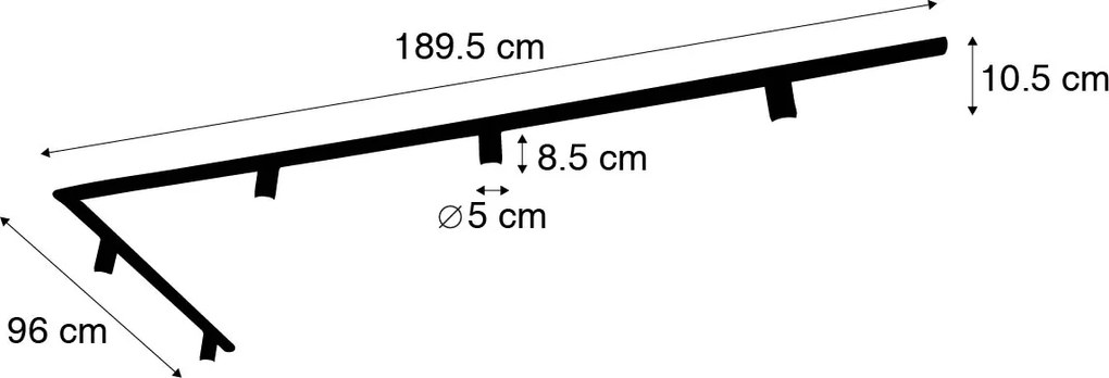 Modern 1 fázisú sínrendszer 5 lámpás E27-es lámpatest fehér - Jeana