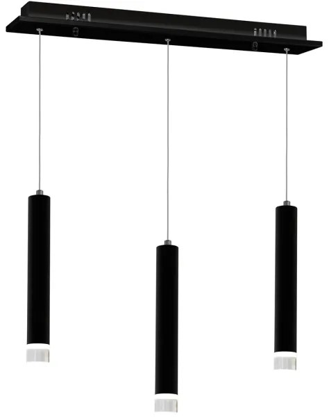 LED Csillár zsinóron CARBON 3xLED/15W/230V