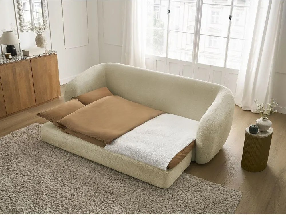 Szürkésbarna zsenília kinyitható kanapé 228 cm Neyo – Bobochic Paris