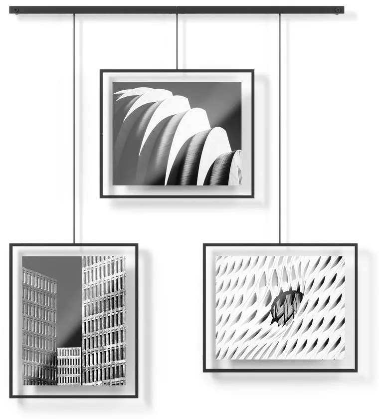 Fekete fém fali képkeret szett 3 db-os 73x82 cm Exhibit – Umbra