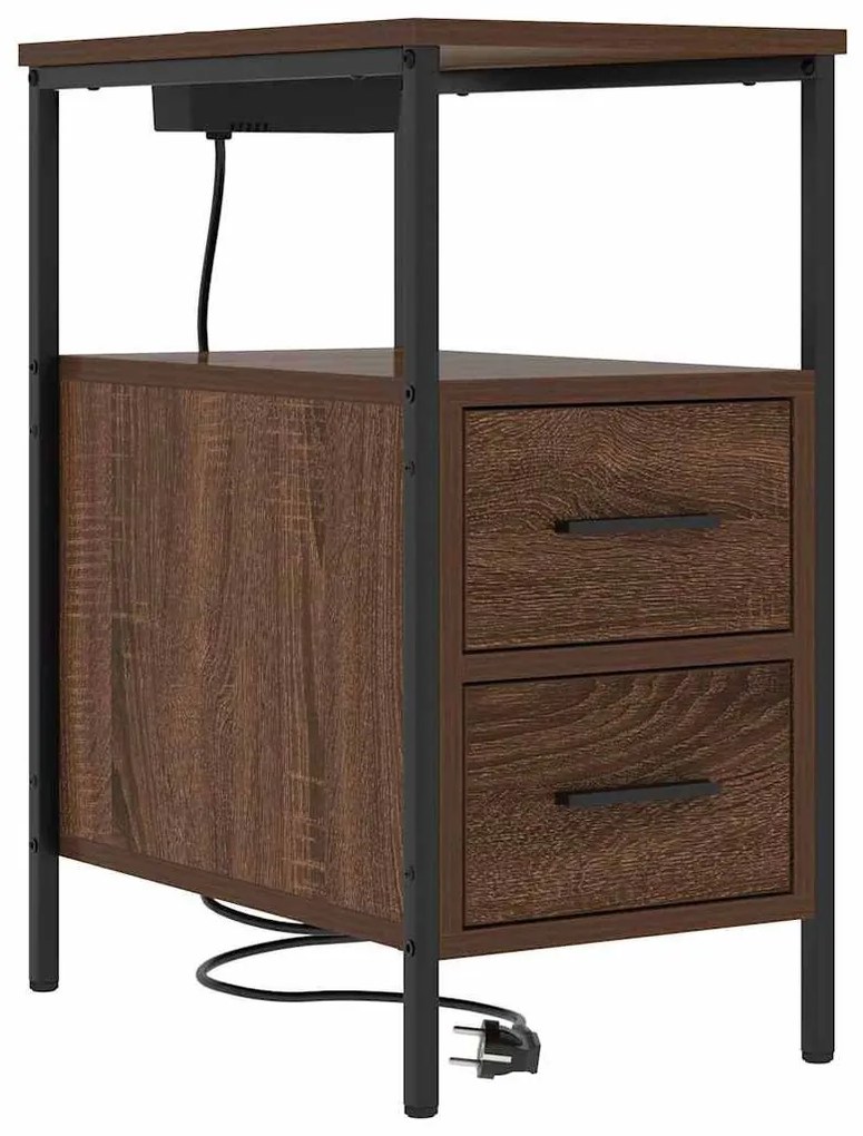 Éjjeli Szekrények 2 pcs barna tölgy 30 x 48 x 61 cm Faanyag