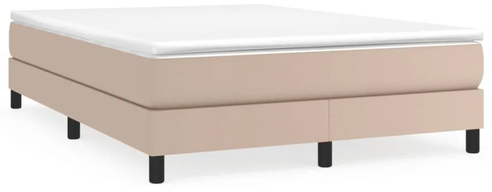 cappuccino színű műbőr rugós ágykeret 140 x 200 cm