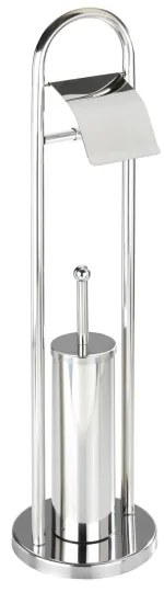 WENKO 16993100 - VASTO WC-készlet 22x81 cm rozsdamentes acél/ezüstszínű
