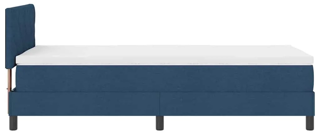Boxspring ágy matraccal matracmal Sötét kék 90 x 190 cm szövet