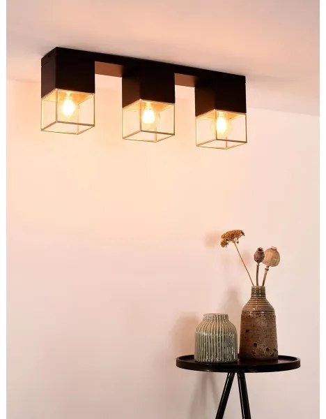 Lucide 21120/03/30 - Mennyezeti lámpa RIXT 3xE27/40W/230V fekete