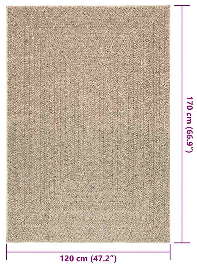 ZIZUR bézs juta hatású beltéri és kültéri szőnyeg 120 x 170 cm