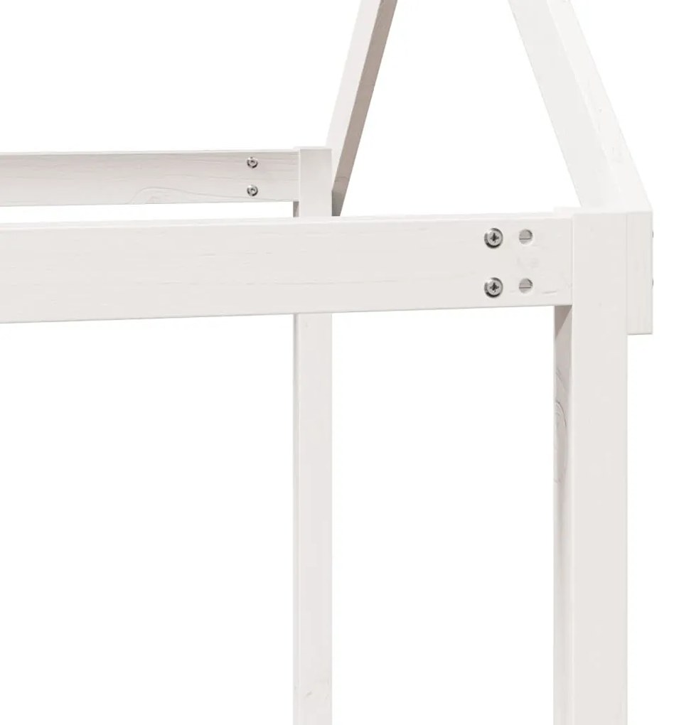 fehér tömör fenyőfa gyerekágytető 207 x 80,5 x 151,5 cm