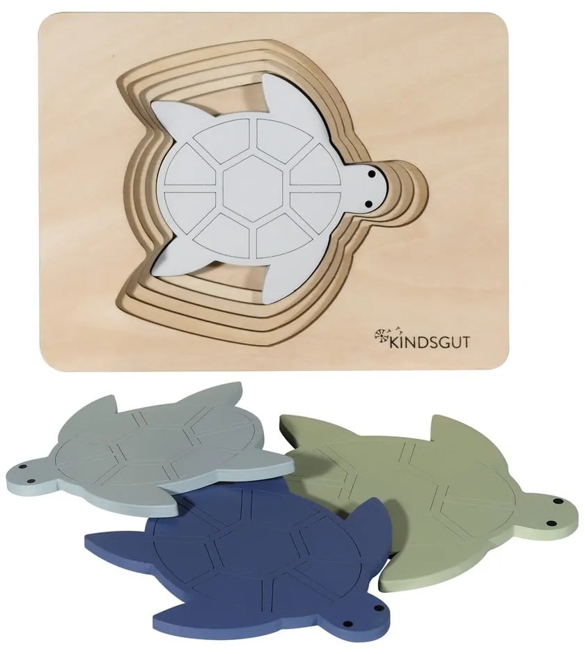 Fa formabeillesztős puzzle Turtle – Kindsgut