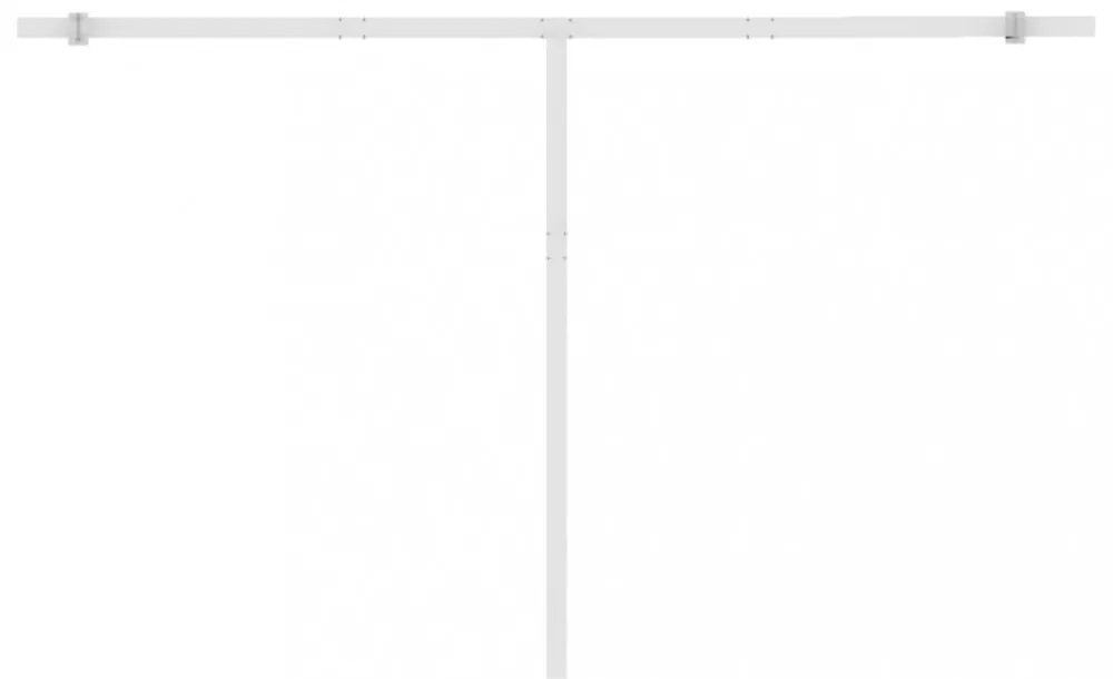 krémszínű kézzel kihúzható póznás napellenző 450 x 350 cm