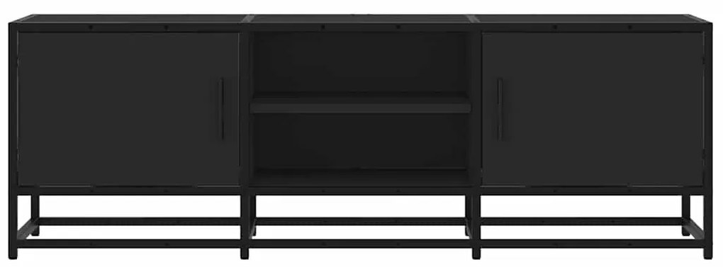fekete szerelt fa és fém TV-szekrény 120x35x41 cm