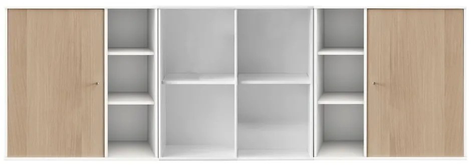 Fehér faliszekrény tölgyfa dekorral Hammel Mistral Kubus, 206 x 69 cm