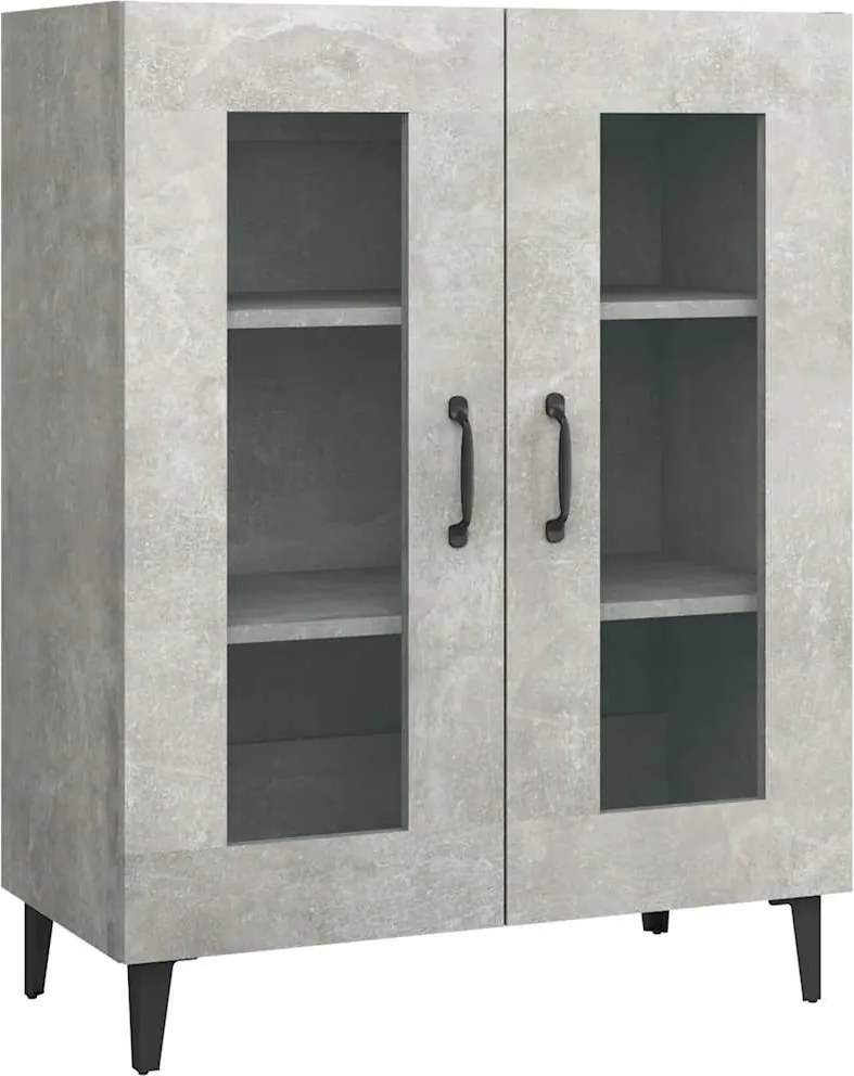vidaXL betonszürke szerelt fa tálalószekrény 69,5 x 34 x 90 cm