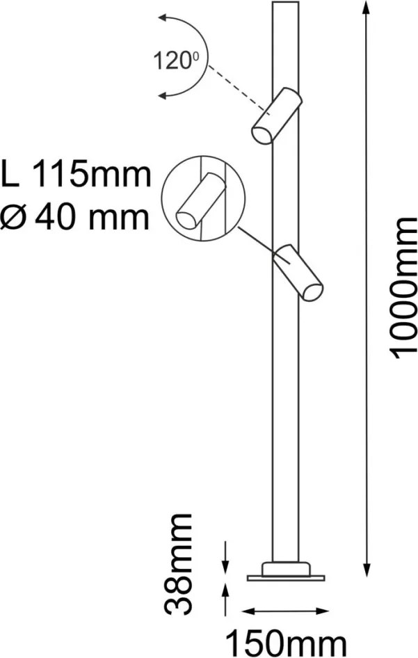AMPLEX 9910 GOSEN Modern Kültéri Állólámpa Antracit GU10 IP54